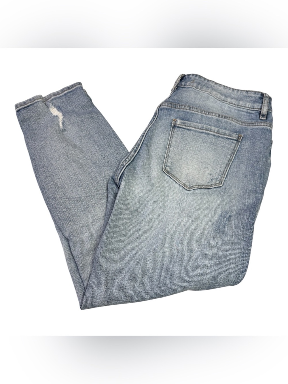eunina Light Blue Skinny Jeans  size 7 Frankie style - low rise lots of rips